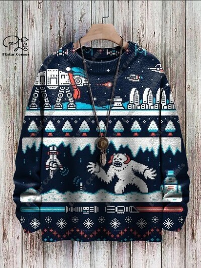 3D nyomtatás karácsonyfa karácsonyfa Mikulás tetoválás macska állat szarvas medve csúnya pulóver alkalmi uniszex téli pulóver M14