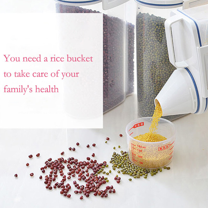 Kutija za pohranu praha od 1,5-3L Plastična kuhinjska posuda za zrna riže Kupaonska kutija za deterdžent za pranje rublja s otvorom za sipanje