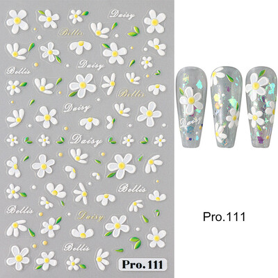 5D slatka pčela tratinčica cvijet naljepnice za nokte latice cvijet leptir kukac samoljepljiva naljepnica za manikuru DIY privjesci folije dekoracija noktiju