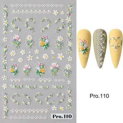 5D slatka pčela tratinčica cvijet naljepnice za nokte latice cvijet leptir kukac samoljepljiva naljepnica za manikuru DIY privjesci folije dekoracija noktiju