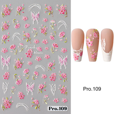 5D slatka pčela tratinčica cvijet naljepnice za nokte latice cvijet leptir kukac samoljepljiva naljepnica za manikuru DIY privjesci folije dekoracija noktiju