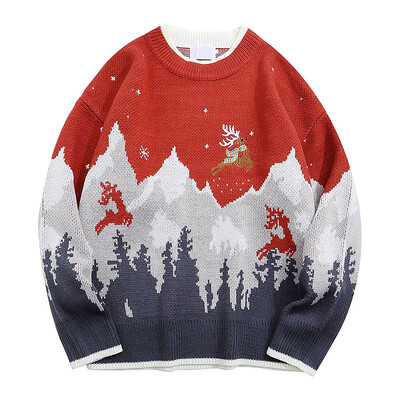 Csúnya karácsonyi pulóver Kötött pulóverek Férfi Pulóverek Luxus Y2k Vintage új pulóver férfi téli pamut meleg férfi ruházat