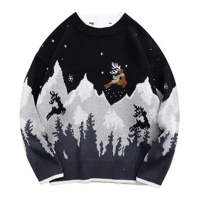 Csúnya karácsonyi pulóver Kötött pulóverek Férfi Pulóverek Luxus Y2k Vintage új pulóver férfi téli pamut meleg férfi ruházat