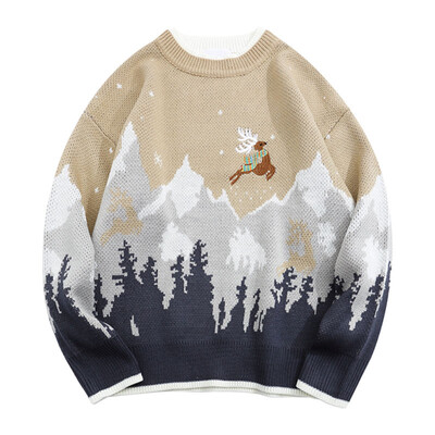 Csúnya karácsonyi pulóver Kötött pulóverek Férfi Pulóverek Luxus Y2k Vintage új pulóver férfi téli pamut meleg férfi ruházat