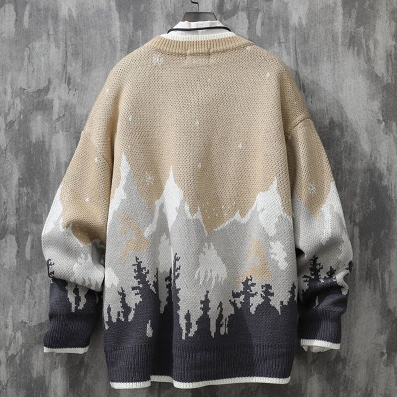 Csúnya karácsonyi pulóver Kötött pulóverek Férfi Pulóverek Luxus Y2k Vintage új pulóver férfi téli pamut meleg férfi ruházat