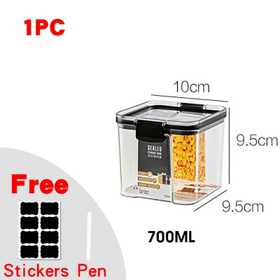 460-1800 ml Kuhinjska zatvorena staklenka, plastična kutija za pohranu hrane, koja se može slagati jedna na drugu, boca spremnika za više žitarica, posuda za pohranu čaja od suhog voća