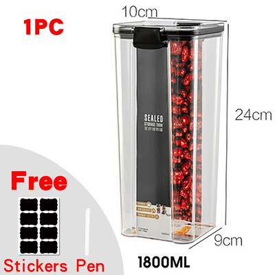 460-1800 ml Kuhinjska zatvorena staklenka, plastična kutija za pohranu hrane, koja se može slagati jedna na drugu, boca spremnika za više žitarica, posuda za pohranu čaja od suhog voća