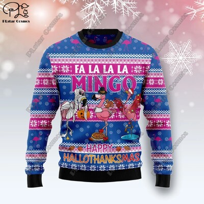 3D ispis Božićno božićno drvce Djed Božićnjak Tetovaža Mačka Životinja Jelen Medvjed Ružni pulover Ležerna uniseks zimska majica M7