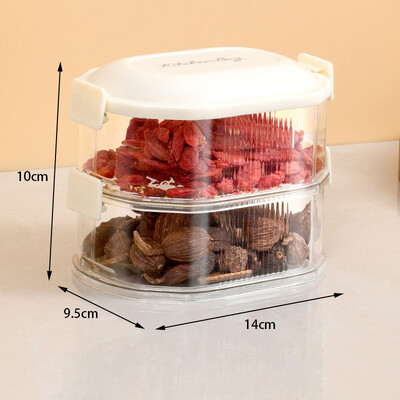 Prozirna kutija za začine Kuhinjska staklenka za začine koja se može složiti višeslojna posuda za hranu. Kutija za hrskanje