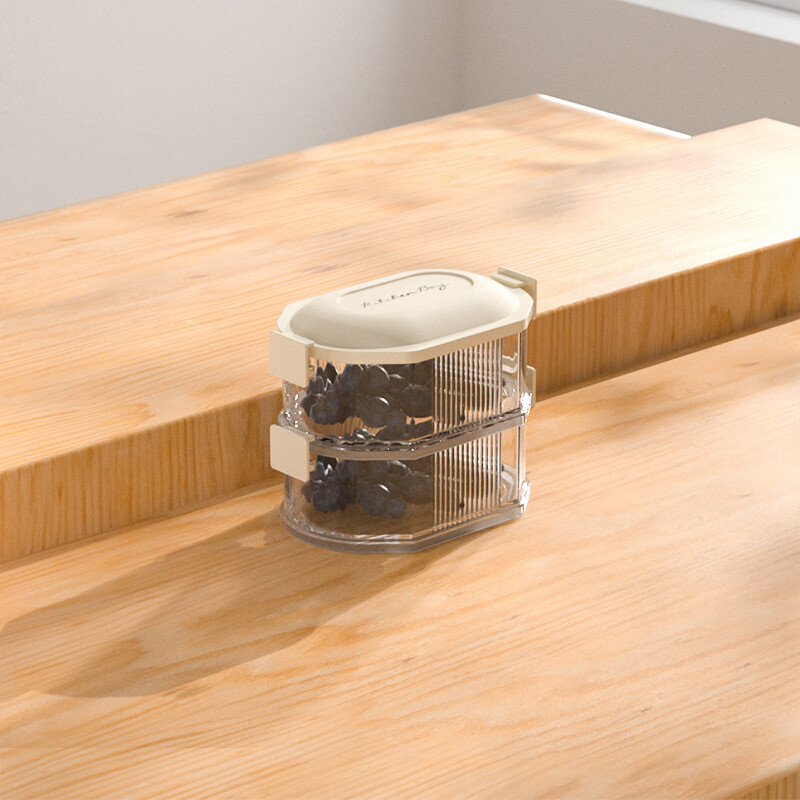 Prozirna kutija za začine Kuhinjska staklenka za začine koja se može složiti višeslojna posuda za hranu. Kutija za hrskanje