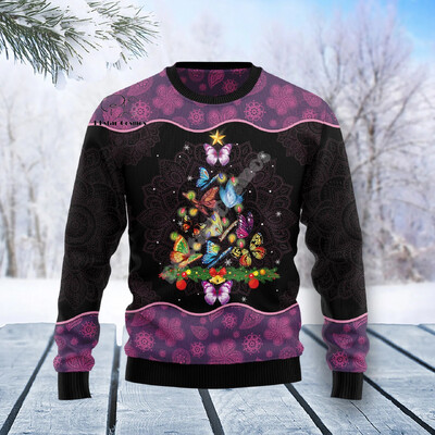 Božićni ružni pleteni džemper Božićni Djed Mraz Životinja Šarena tetovaža Retro Unisex 3DPprint Smiješni Harajuku Ležerni dugi rukavi U