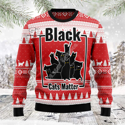 Božićni ružni pleteni džemper Božićni Djed Mraz Životinja Šarena tetovaža Retro Unisex 3DPprint Smiješni Harajuku Ležerni dugi rukavi U