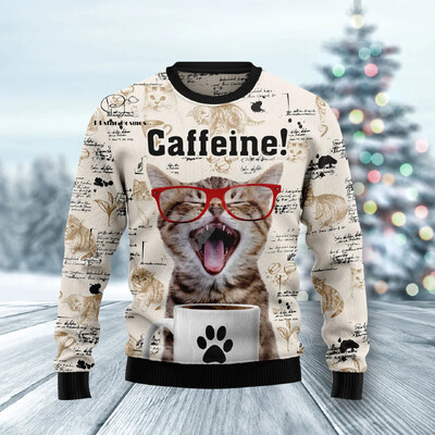 Božićni ružni pleteni džemper Božićni Djed Mraz Životinja Šarena tetovaža Retro Unisex 3DPprint Smiješni Harajuku Ležerni dugi rukavi U