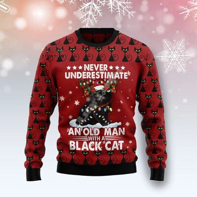 Božićni ružni pleteni džemper Božićni Djed Mraz Životinja Šarena tetovaža Retro Unisex 3DPprint Smiješni Harajuku Ležerni dugi rukavi U