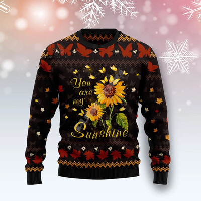 Božićni ružni pleteni džemper Božićni Djed Mraz Životinja Šarena tetovaža Retro Unisex 3DPprint Smiješni Harajuku Ležerni dugi rukavi U