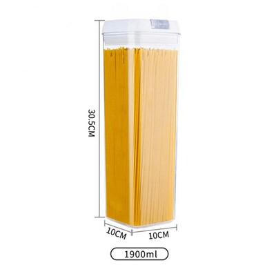 Σφραγισμένο πλαστικό κουτί αποθήκευσης τροφίμων Καραμέλα δημητριακών αποξηραμένα βάζα με καπάκι Ψυγείο Αποθήκευση Δεξαμενή Δοχεία Οικιακά είδη Οργανωτής κουζίνας