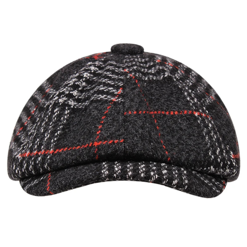 2024. gada jauna vīriešu Lvy braukšanas cepure Rudens Ziemas Siltas Avīžpuikas cepures Vintage britu gleznotāju cepures vīriešiem Plaid Boina Bone Masculino