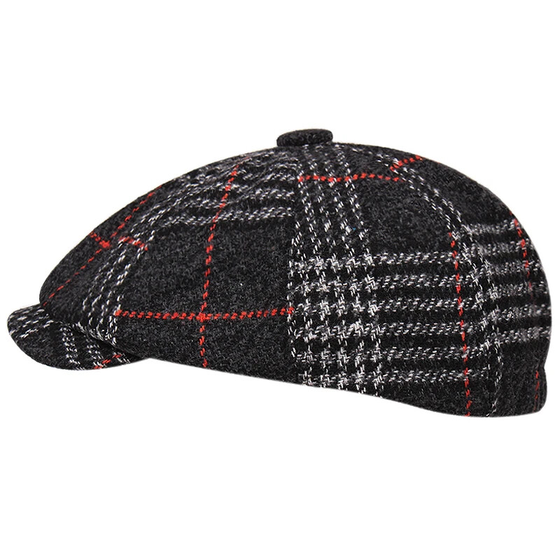 2024. gada jauna vīriešu Lvy braukšanas cepure Rudens Ziemas Siltas Avīžpuikas cepures Vintage britu gleznotāju cepures vīriešiem Plaid Boina Bone Masculino