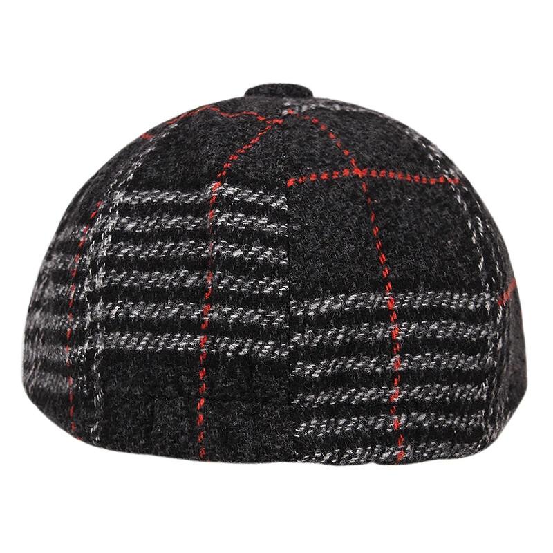 2024. gada jauna vīriešu Lvy braukšanas cepure Rudens Ziemas Siltas Avīžpuikas cepures Vintage britu gleznotāju cepures vīriešiem Plaid Boina Bone Masculino