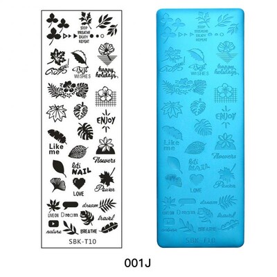 Predlošci za uljepšavanje noktiju Dizajn pločica za utiskivanje Cvijet, leptir Predlošci za pečate za nokte, Šablone s lišćem, cvjetnim otiskom, Pločice za manikuru slika