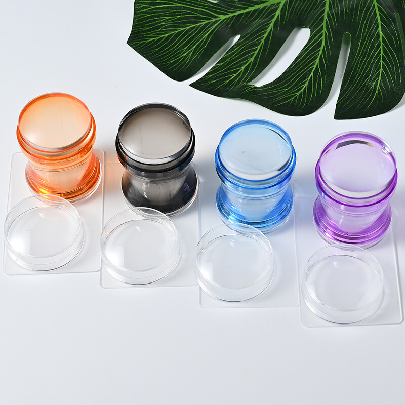 Okrugli žele silikonski pečat za nokte, prozirni mekani pečat za utiskivanje laka za francusku manikuru, alati za pečate za nail art