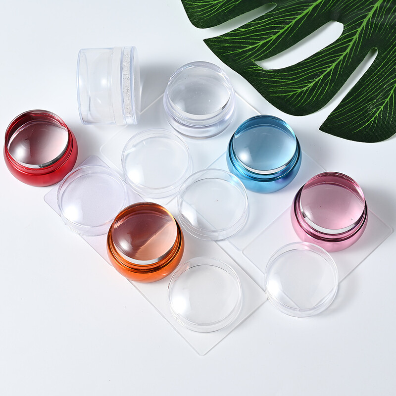 Okrugli žele silikonski pečat za nokte, prozirni mekani pečat za utiskivanje laka za francusku manikuru, alati za pečate za nail art