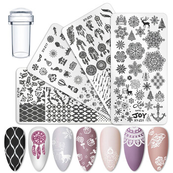 Arte Clavo Nail Stamping Leaves Flower Design Geometry Pattern Nail Art DIY Template Tools for Maincure Printing Stencil