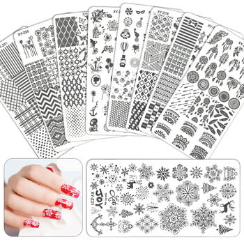 Arte Clavo Nail Stamping Leaves Flower Design Geometry Pattern Nail Art DIY Template Tools for Maincure Printing Stencil