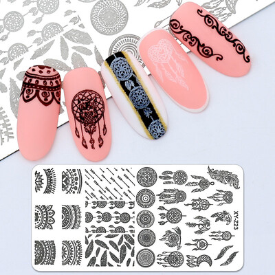 Arte Clavo Nail Stamping Leaves Flower Design Geometry Cartoon Pattern Nail Art DIY Template Tools For Maincure Printing Šablona