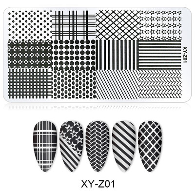 Arte Clavo Nail Stamping Leaves Flower Design Geometry Cartoon Pattern Nail Art DIY Template Tools For Maincure Printing Stencil