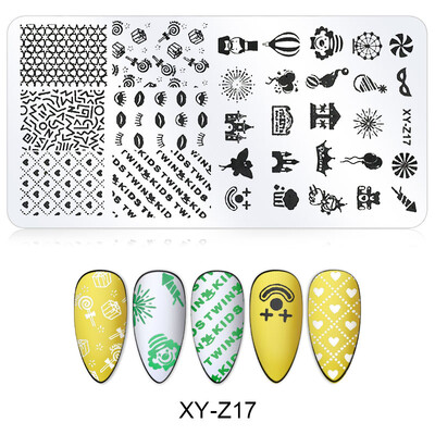 Arte Clavo Nail Stamping Leaves Flower Design Geometry Cartoon Pattern Nail Art DIY Template Tools For Maincure Printing Stencil