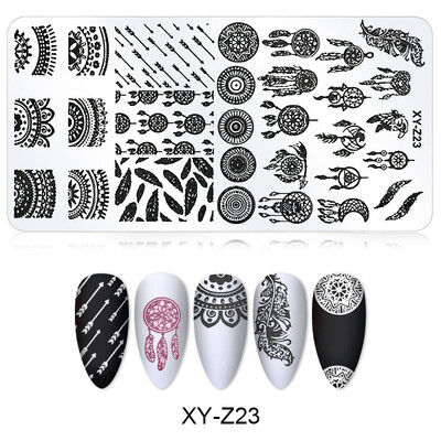Arte Clavo Nail Stamping Leaves Flower Design Geometry Cartoon Pattern Nail Art DIY Template Tools For Maincure Printing Stencil