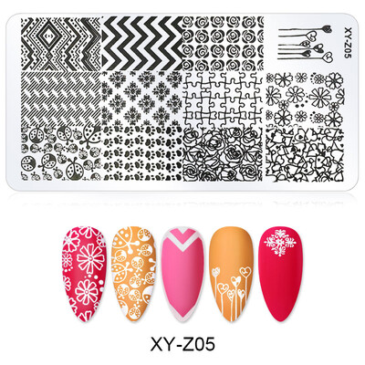 Arte Clavo Nail Stamping Leaves Flower Design Geometry Cartoon Pattern Nail Art DIY Template Tools For Maincure Printing Stencil