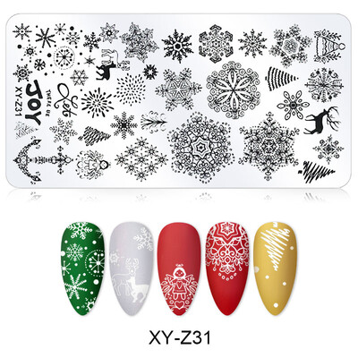 Arte Clavo Nail Stamping Leaves Flower Design Geometry Cartoon Pattern Nail Art DIY Template Tools For Maincure Printing Stencil