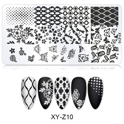 Arte Clavo Nail Stamping Leaves Flower Design Geometry Cartoon Pattern Nail Art DIY Template Tools For Maincure Printing Stencil