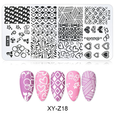 Arte Clavo Nail Stamping Leaves Flower Design Geometry Cartoon Pattern Nail Art DIY Template Tools For Maincure Printing Stencil