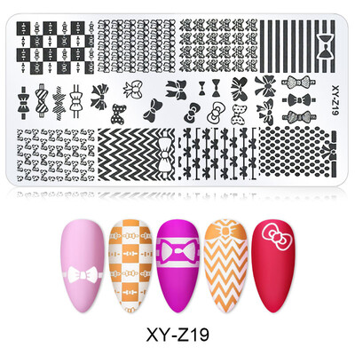 Arte Clavo Nail Stamping Leaves Flower Design Geometry Cartoon Pattern Nail Art DIY Template Tools For Maincure Printing Stencil