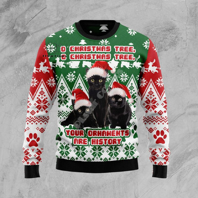 Božićni ružni pleteni džemper Božićni Djed Mraz Životinja Šarena tetovaža Retro Unisex 3Dprint Smiješni Harajuku Ležerni dugi rukavi O