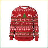 2024 Božićno drvce Djed Snjegović Mraz, majica s kapuljačom Muškarci Žene Jesen Zima 3D Print Pulover Sweatshirt Plus Veličina Ulična odjeća