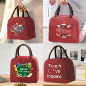 Izolirana torba za ručak za žene Prijenosni hladnjak Tote Hangbag Spremnik za piknik Termalno skladištenje hrane Lunchbox Teacher Series