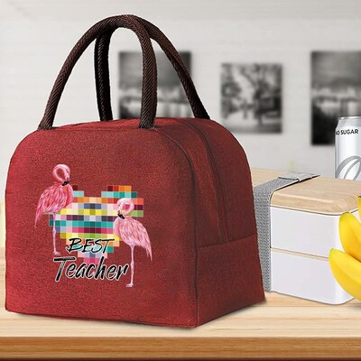 Izolirana torba za ručak za žene Prijenosni hladnjak Tote Hangbag Spremnik za piknik Termalno skladištenje hrane Lunchbox Teacher Series