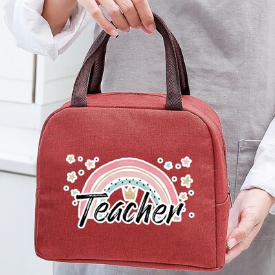 Izolirana torba za ručak za žene Prijenosni hladnjak Tote Hangbag Spremnik za piknik Termalno skladištenje hrane Lunchbox Teacher Series