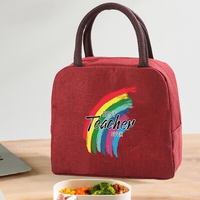 Izolirana torba za ručak za žene Prijenosni hladnjak Tote Hangbag Spremnik za piknik Termalno skladištenje hrane Lunchbox Teacher Series