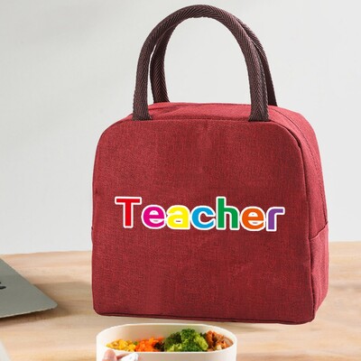 Izolirana torba za ručak za žene Prijenosni hladnjak Tote Hangbag Spremnik za piknik Termalno skladištenje hrane Lunchbox Teacher Series