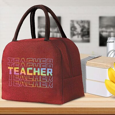 Izolirana torba za ručak za žene Prijenosni hladnjak Tote Hangbag Spremnik za piknik Termalno skladištenje hrane Lunchbox Teacher Series