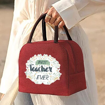 Izolirana torba za ručak za žene Prijenosni hladnjak Tote Hangbag Spremnik za piknik Termalno skladištenje hrane Lunchbox Teacher Series