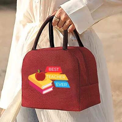 Izolirana torba za ručak za žene Prijenosni hladnjak Tote Hangbag Spremnik za piknik Termalno skladištenje hrane Lunchbox Teacher Series