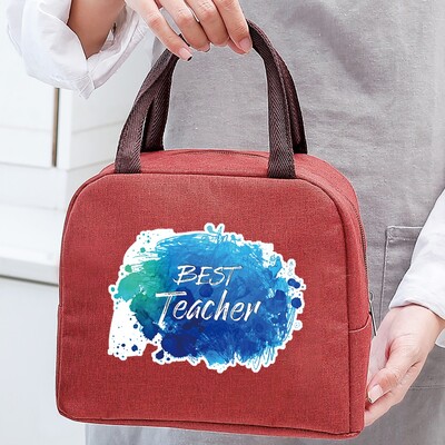 Izolirana torba za ručak za žene Prijenosni hladnjak Tote Hangbag Spremnik za piknik Termalno skladištenje hrane Lunchbox Teacher Series