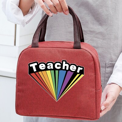 Izolirana torba za ručak za žene Prijenosni hladnjak Tote Hangbag Spremnik za piknik Termalno skladištenje hrane Lunchbox Teacher Series