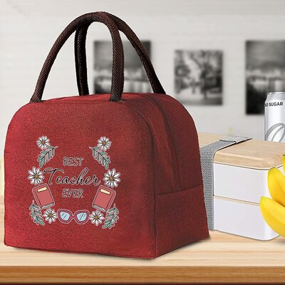 Izolirana torba za ručak za žene Prijenosni hladnjak Tote Hangbag Spremnik za piknik Termalno skladištenje hrane Lunchbox Teacher Series